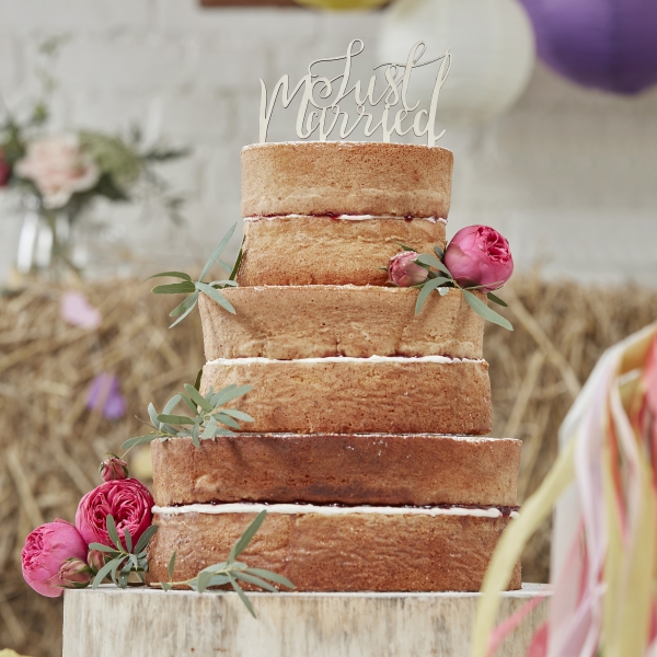 Wooden Cake Topper - Just Married